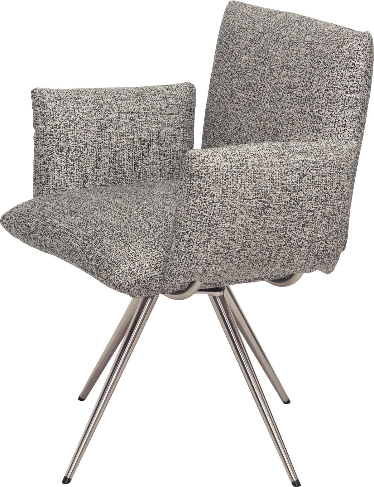 ARMLEHNSTUHL  in Stahl Webstoff  - Edelstahlfarben/Grau, Natur, Textil/Metall (72/90/65cm) - Venjakob