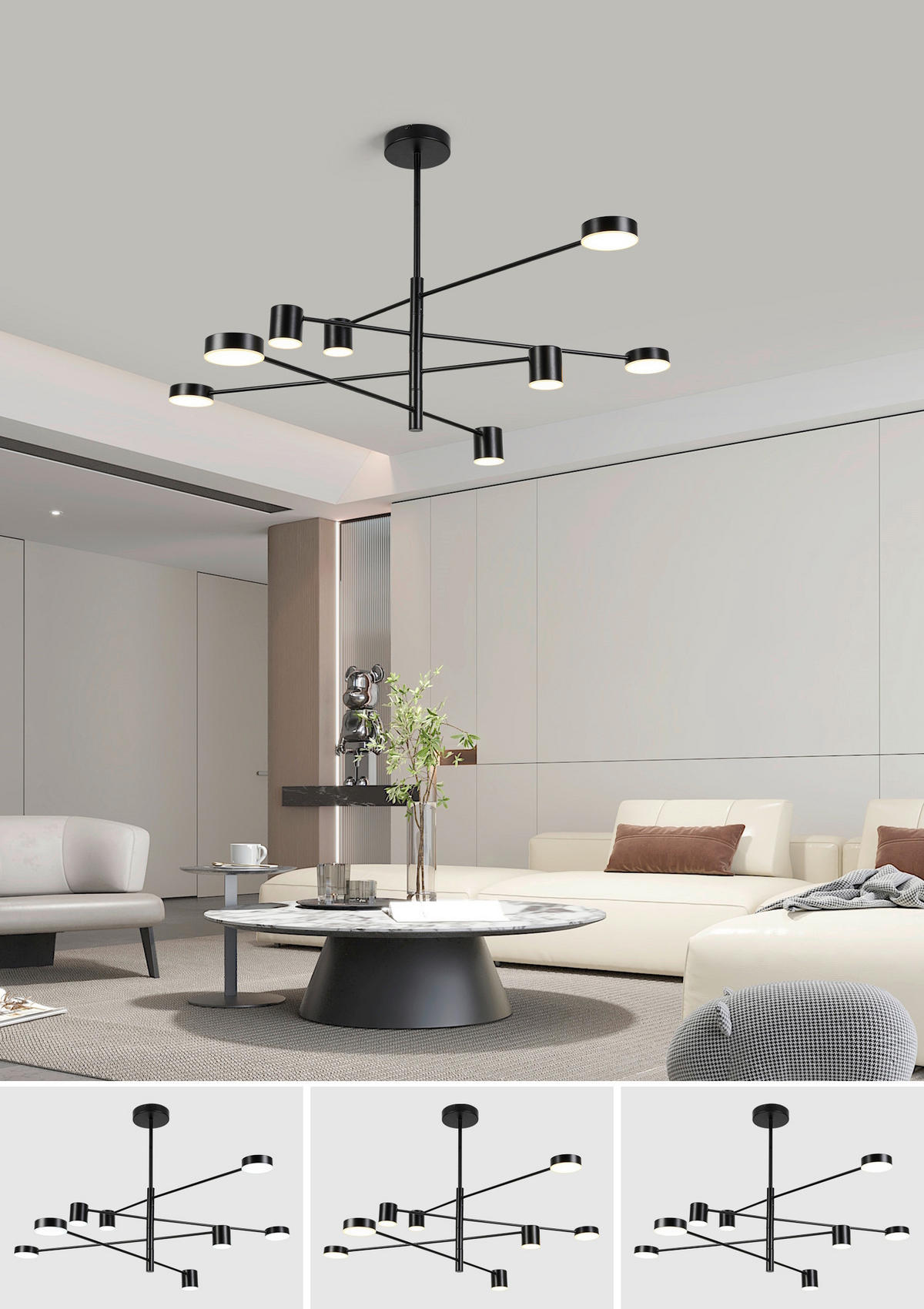 HÄNGELEUCHTE 87,3/65 cm   - Schwarz, Design, Kunststoff/Metall (87,3/65cm) - Collet's Monde