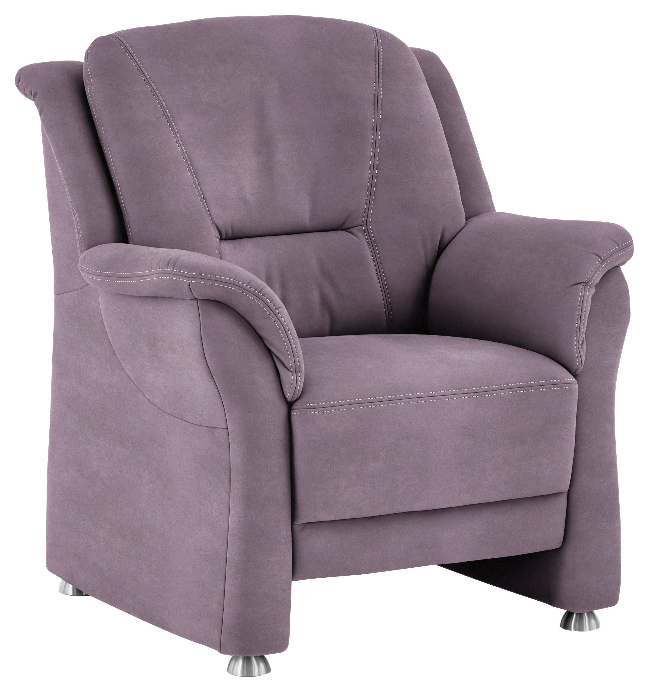 SESSEL in Mikrofaser Lila, Flieder  - Beige/Lila, Konventionell, Textil/Metall (90/100/92cm) - Beldomo Comfort