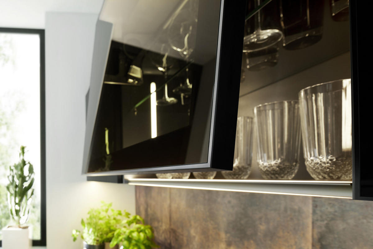 EINBAUKÜCHE   - Weiß, Design, Glas/Holzwerkstoff - Dieter Knoll