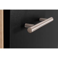 SKÅP MED VITRINDÖRRAR i svart, ekfärgad - silver/svart, Basics, metall/trämaterial (100/200/60cm) - Respekta