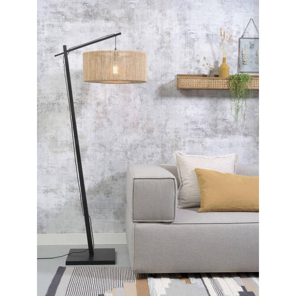 Thumbnail - Good & Mojo Stehleuchte Good&Mojo,Schwarz, Holz,Holz, rund,rund, 165x207x50 cm, LED-Leuchtmittel austauschbar, Lampen & ...