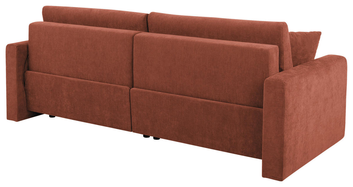 2-SITZER-SOFA in Chenille Rostfarben  - Rostfarben/Schwarz, Konventionell, Kunststoff/Textil (233/90/110cm) - MID.YOU