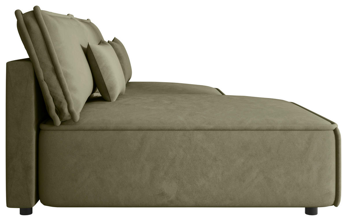 ECKSOFA Olivgrün Webstoff Zierkissen, Rückenkissen, Rücken echt  - Schwarz/Olivgrün, MODERN, Kunststoff/Textil (153/200cm) - Xora