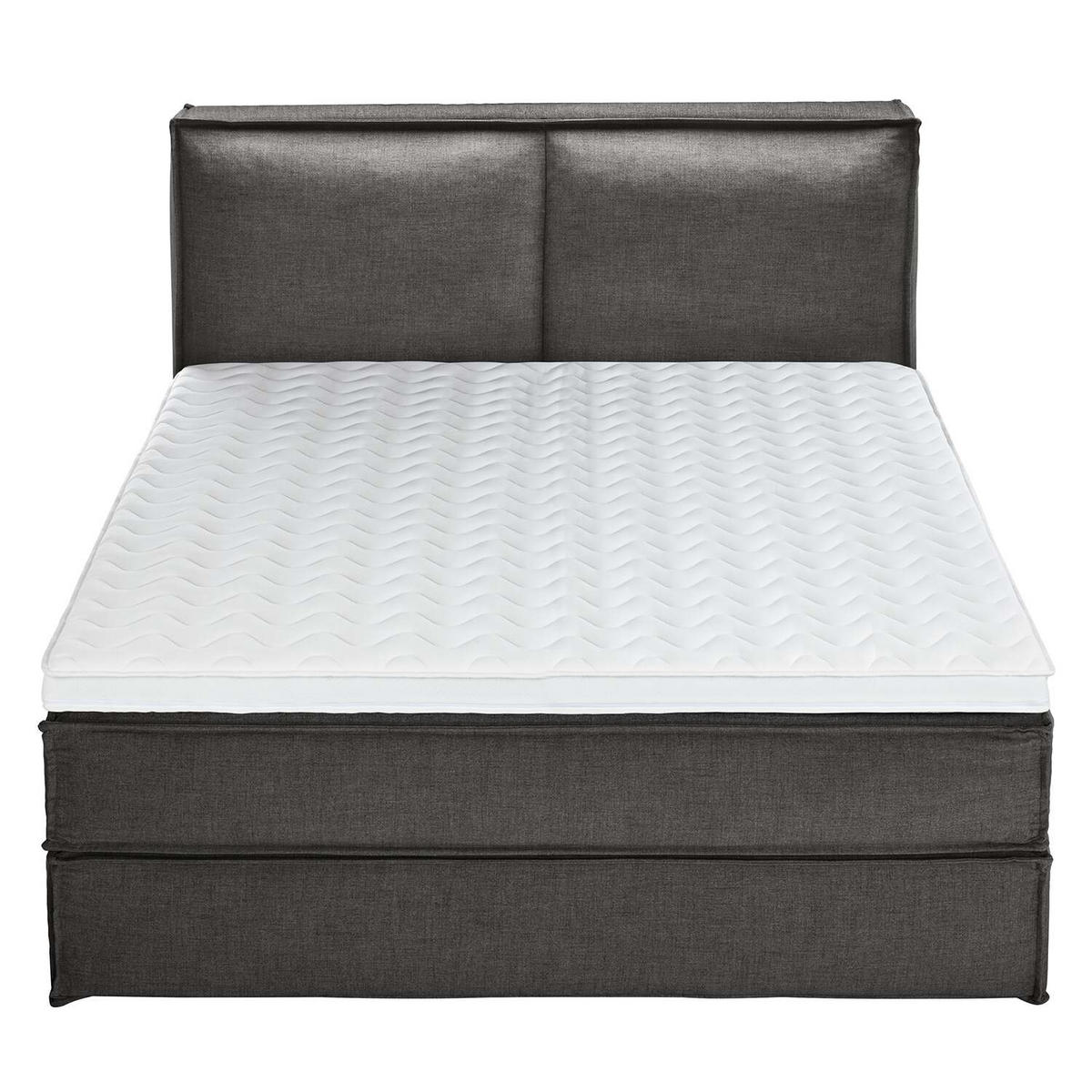 BOXSPRINGBETT 200/200 cm  in Anthrazit  - Anthrazit/Schwarz, Design, Textil (200/200cm) - home24