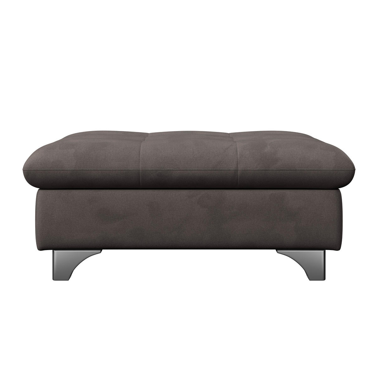 HOCKER Chenille Graubraun  - Chromfarben/Graubraun, KONVENTIONELL, Textil/Metall (108/46/108cm) - Livetastic