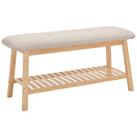 SCHUHBANK Naturfarben, Beige  - Beige/Naturfarben, Basics, Naturmaterialien/Textil (90/44.5/34.5cm) - Carryhome