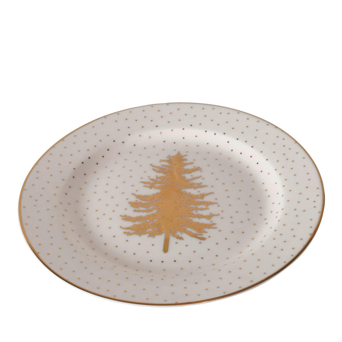 TALÍŘ, keramika, 20 cm - bílá/barvy zlata, Design, keramika (20cm)