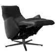 RELAXSESSEL in Leder Dunkelgrau  - Dunkelgrau/Anthrazit, Design, Leder/Metall (71/114/84cm) - Johann Jakob