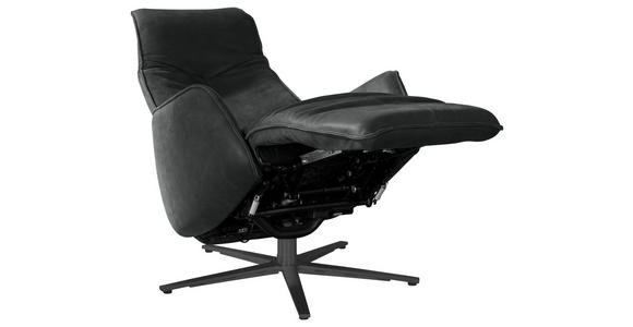 RELAXSESSEL in Leder Dunkelgrau  - Dunkelgrau/Anthrazit, Design, Leder/Metall (71/114/84cm) - Johann Jakob
