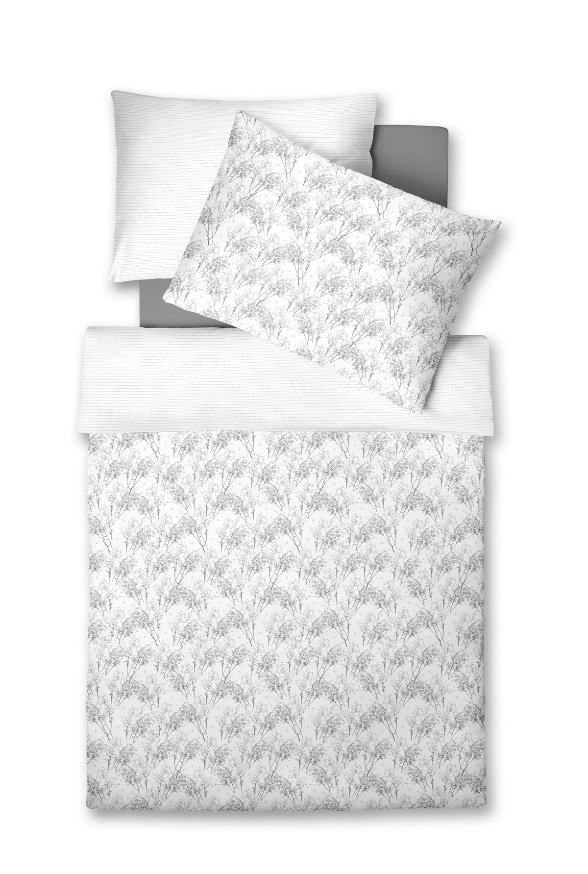 POSTELJNINA CLASSIC ART 140/200 cm mako saten siva, svetlo siva  - siva/svetlo siva, Konvencionalno, tekstil (140/200cm) - Fleuresse