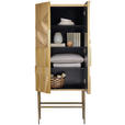 HIGHBOARD  in 75/180/40 cm  - Hellbraun/Messingfarben, Trend, Holzwerkstoff/Metall (75/180/40cm) - Ambia Home