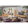 WOHNWAND  in Eichefarben  298/205,7/53,7 cm  - Eichefarben/Schwarz, Natur, Glas/Holz (298/205,7/53,7cm) - Valnatura