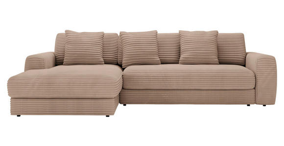 ECKSOFA in Cord Hellbraun 182/302 cm - Hellbraun/Schwarz, MODERN, Kunststoff/Textil (182/302cm) - Carryhome