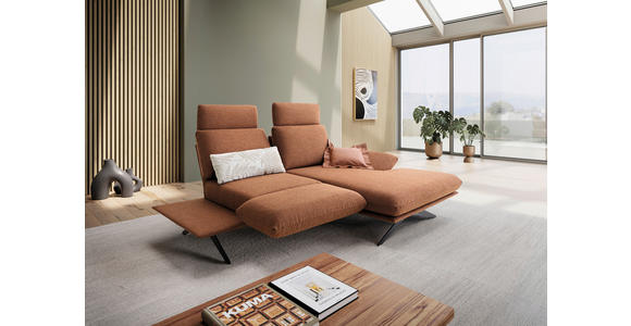 ECKSOFA Braun Flachgewebe  - Schwarz/Braun, Design, Textil/Metall (234/155cm) - Dieter Knoll