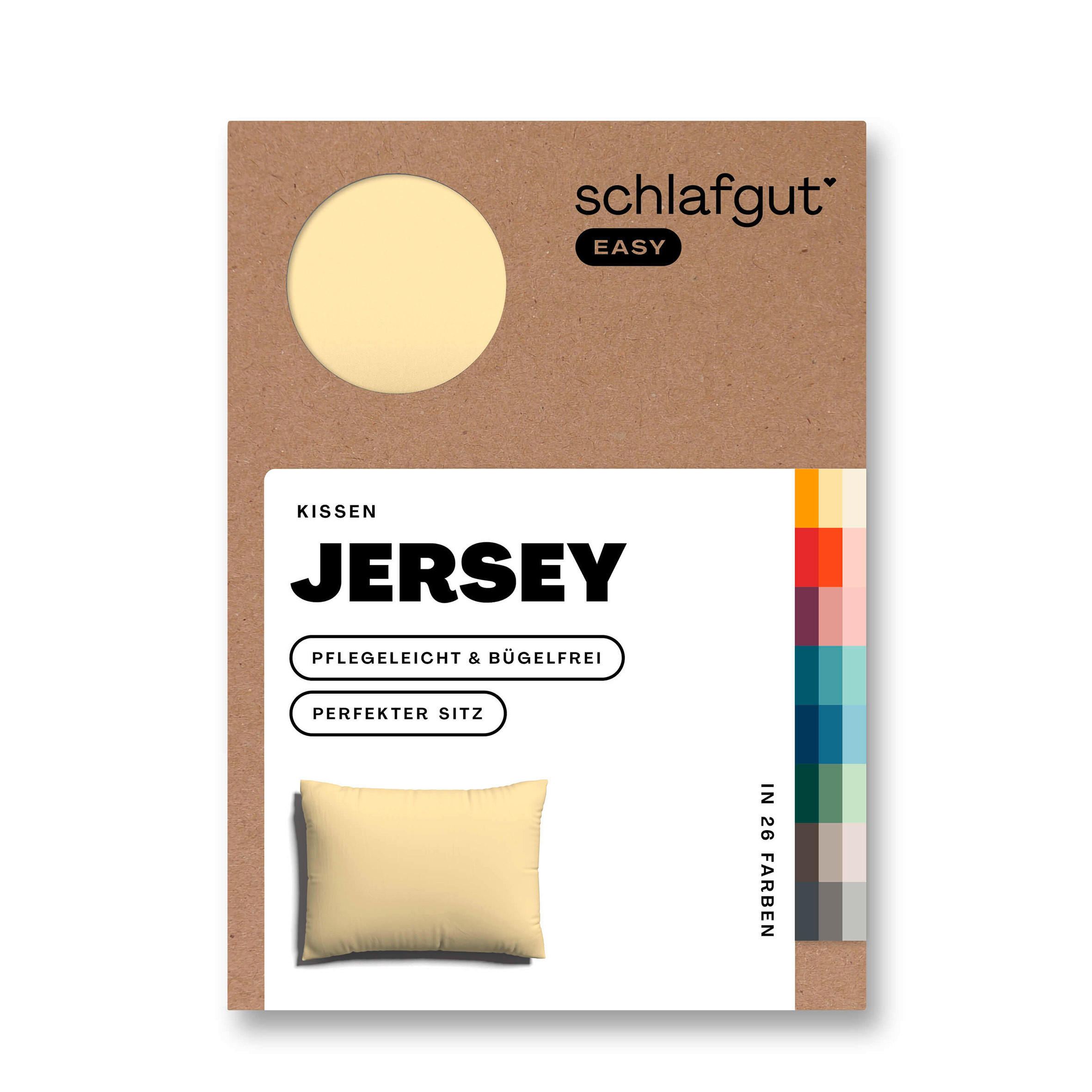 KOPFPOLSTERBEZUG EASY JERSEY 60/80 cm  - Gelb, Basics, Textil (60/80cm) - Schlafgut