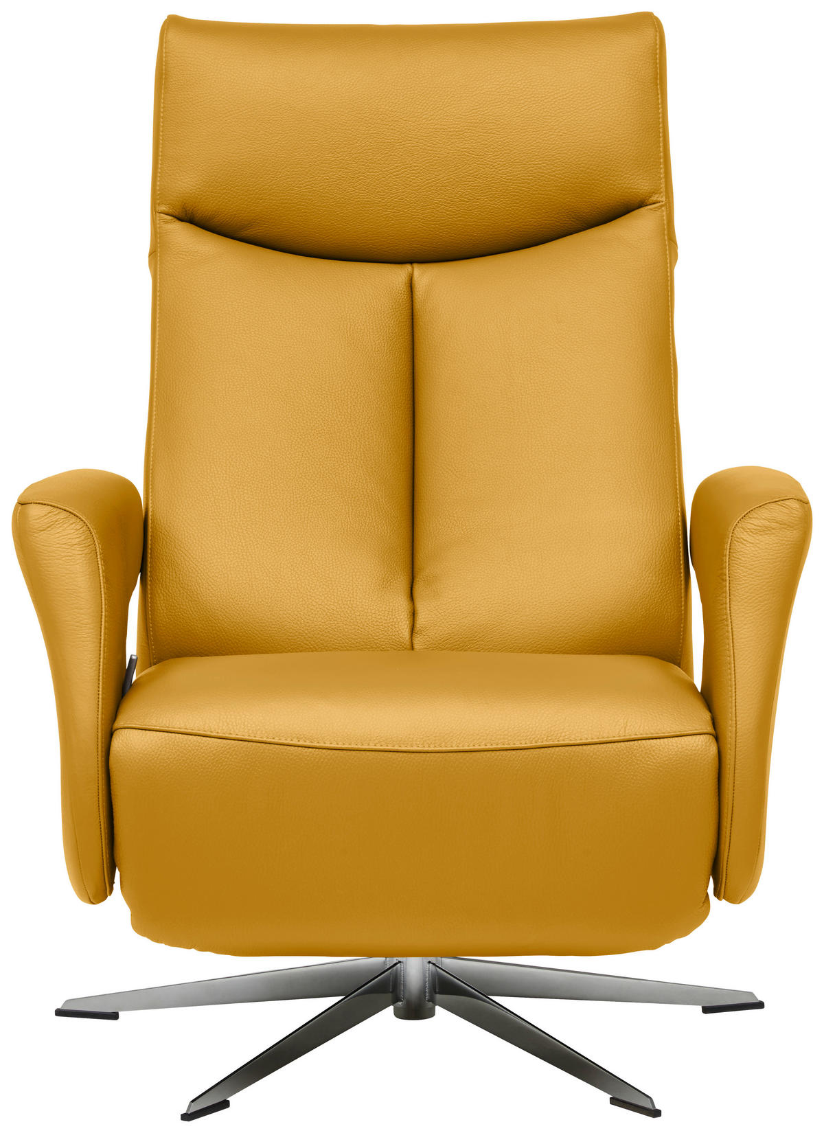 RELAXSESSEL in Leder Gelb  - Chromfarben/Gelb, Design, Leder/Metall (74/105/82cm) - Welnova