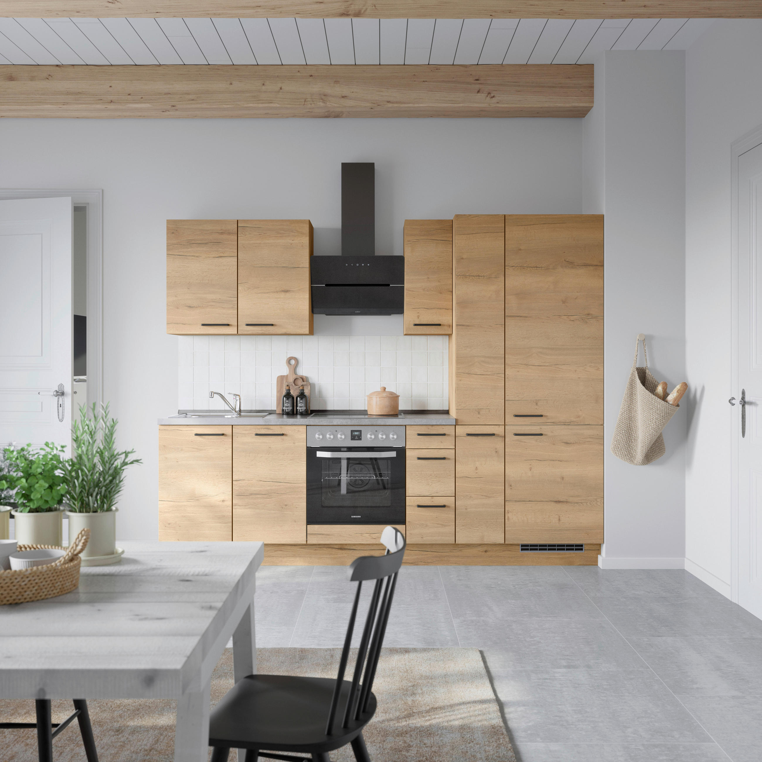 Nobilia Küchenleerblock Structura Eiche, Schiefer 270 cm