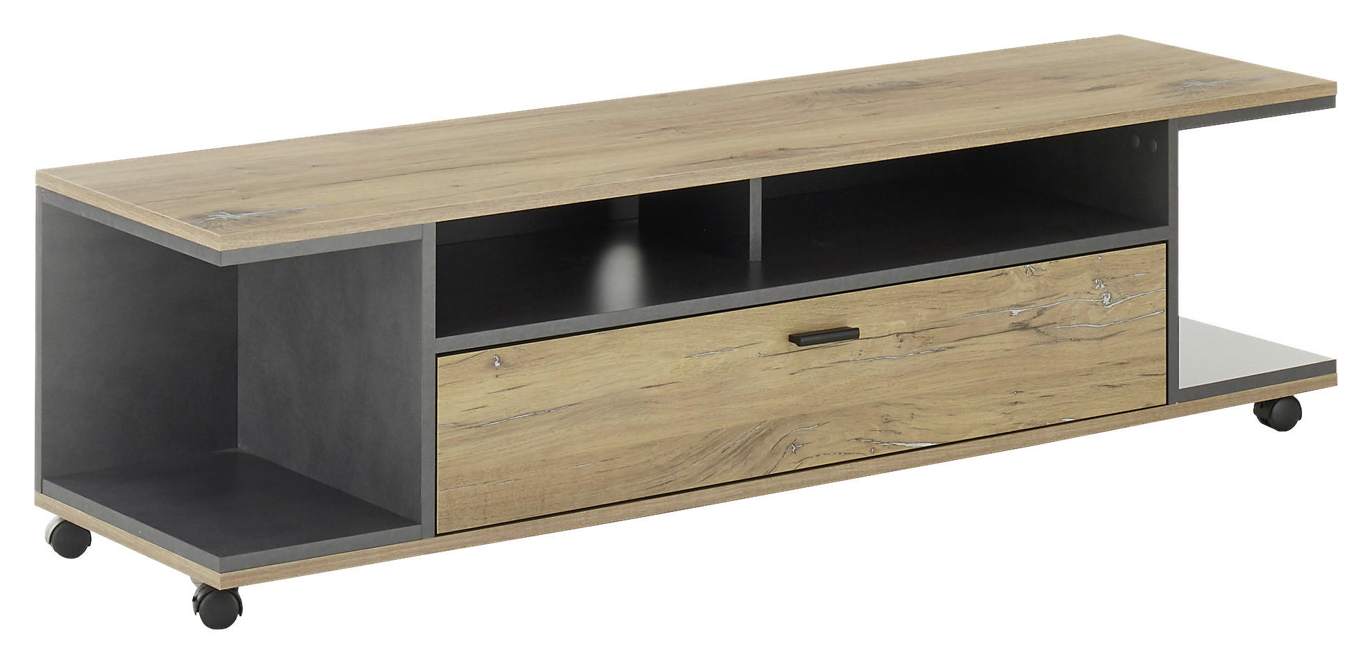 LOWBOARD  in 150/41/40 cm  - Eichefarben/Anthrazit, KONVENTIONELL, Holzwerkstoff (150/41/40cm) - Boxxx