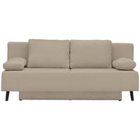SCHLAFSOFA in Cord Hellbraun  - Hellbraun/Schwarz, MODERN, Textil/Metall (193/85/88cm) - Novel