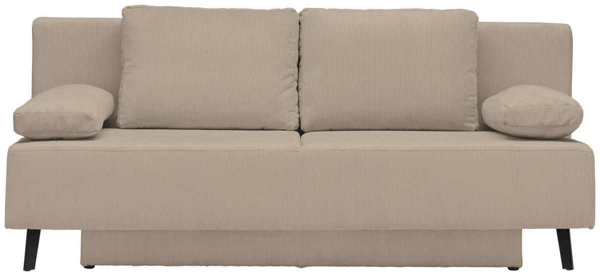 SCHLAFSOFA in Cord Hellbraun  - Hellbraun/Schwarz, MODERN, Textil/Metall (193/85/88cm) - Novel