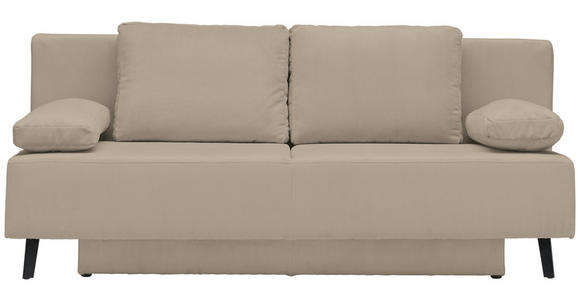 SCHLAFSOFA in Cord Hellbraun - Hellbraun/Schwarz, MODERN, Textil/Metall (193/85/88cm) - Novel