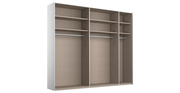 SCHWEBETÜRENSCHRANK 226/223/68 cm 2-türig  - Chromfarben/Weiß, Design, Glas/Holzwerkstoff (226/223/68cm) - Xora