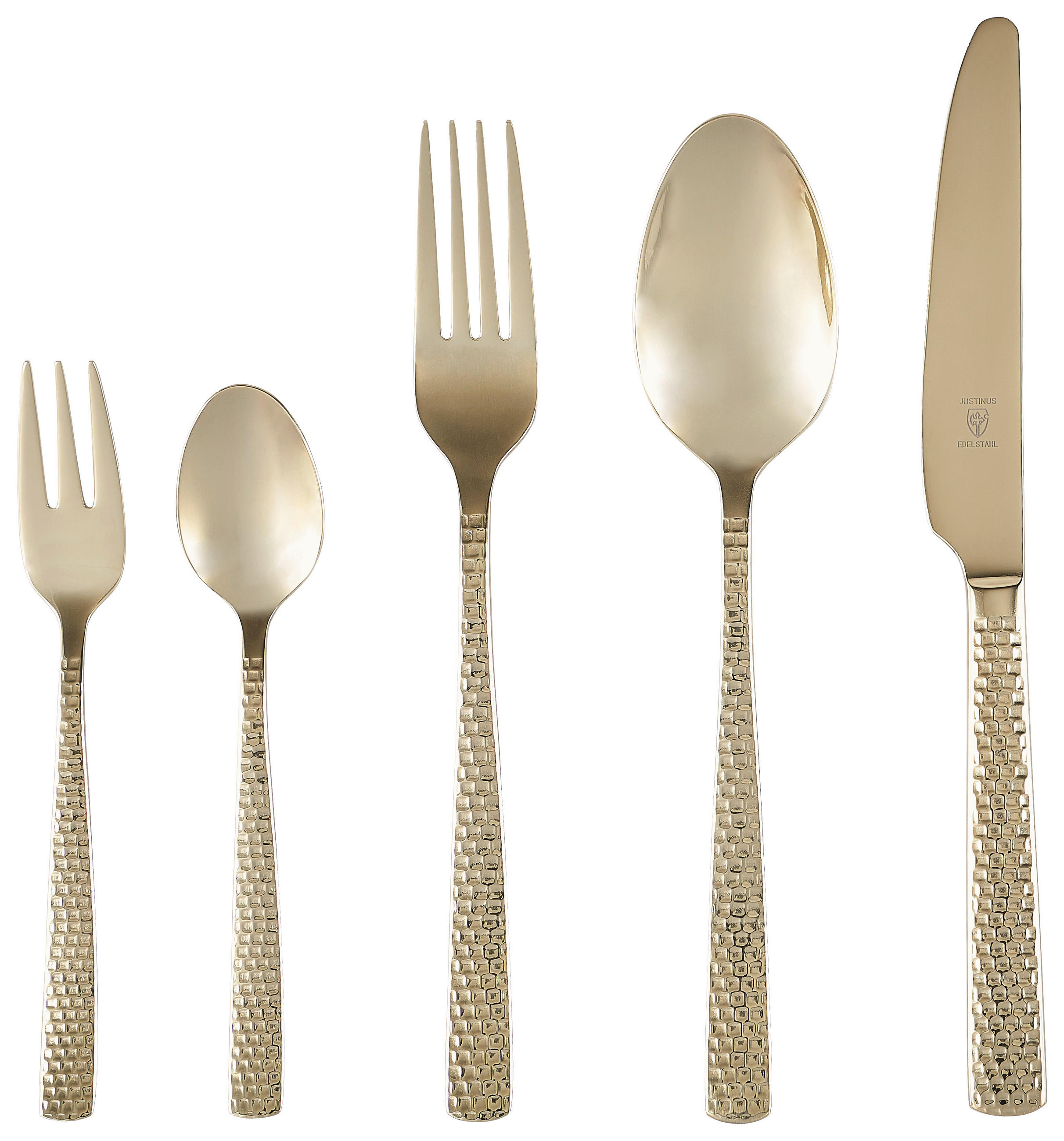 BESTECKSET SUNSET GLOSSY 30-teilig Edelstahl  - Goldfarben, Design, Metall - Justinus