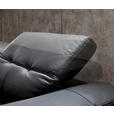 ECKSOFA in Echtleder Schwarz  - Schwarz, Design, Leder/Metall (162/282cm) - Xora