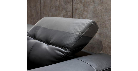 ECKSOFA in Echtleder Schwarz  - Schwarz, Design, Leder/Metall (162/282cm) - Xora