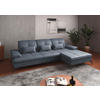 ECKSOFA Graublau Kombination Echtleder/Stoff Vliesstoff  - Graublau/Schwarz, KONVENTIONELL, Leder/Textil (279/185cm) - Sit & More