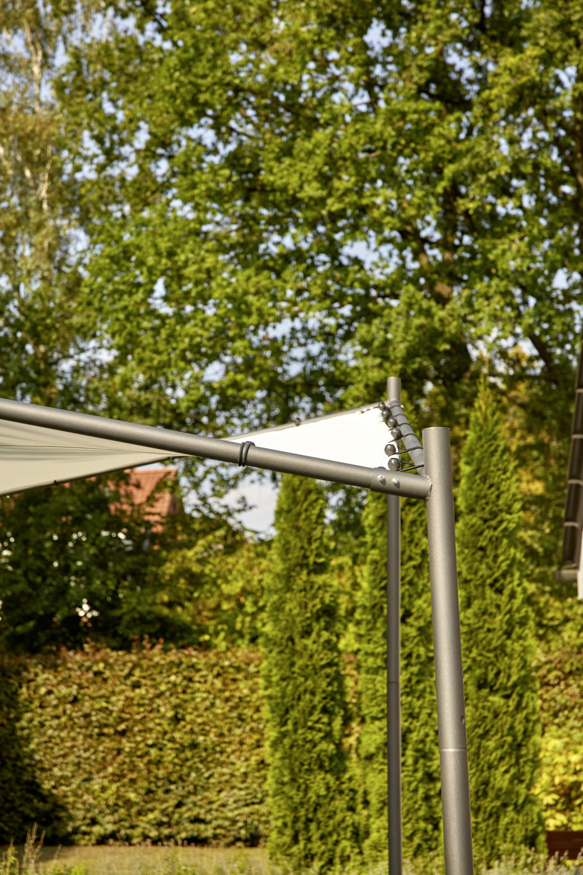 PAVILLON 300/209/300 cm Stahl  - Anthrazit/Hellgrau, KONVENTIONELL, Textil/Metall (300/209/300cm) - Siena Garden