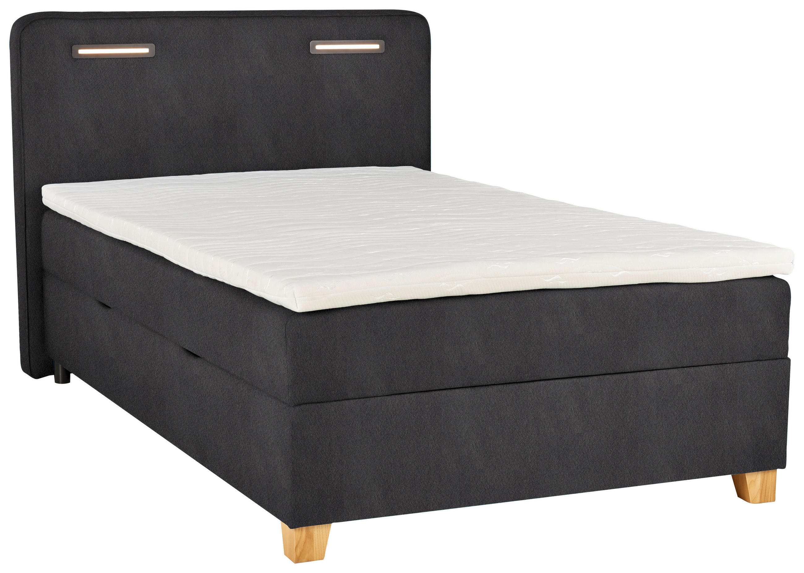 BOXBETT 120/200 cm  in Grau  - Grau, Konventionell, Holz/Textil (120/200cm) - Moderano