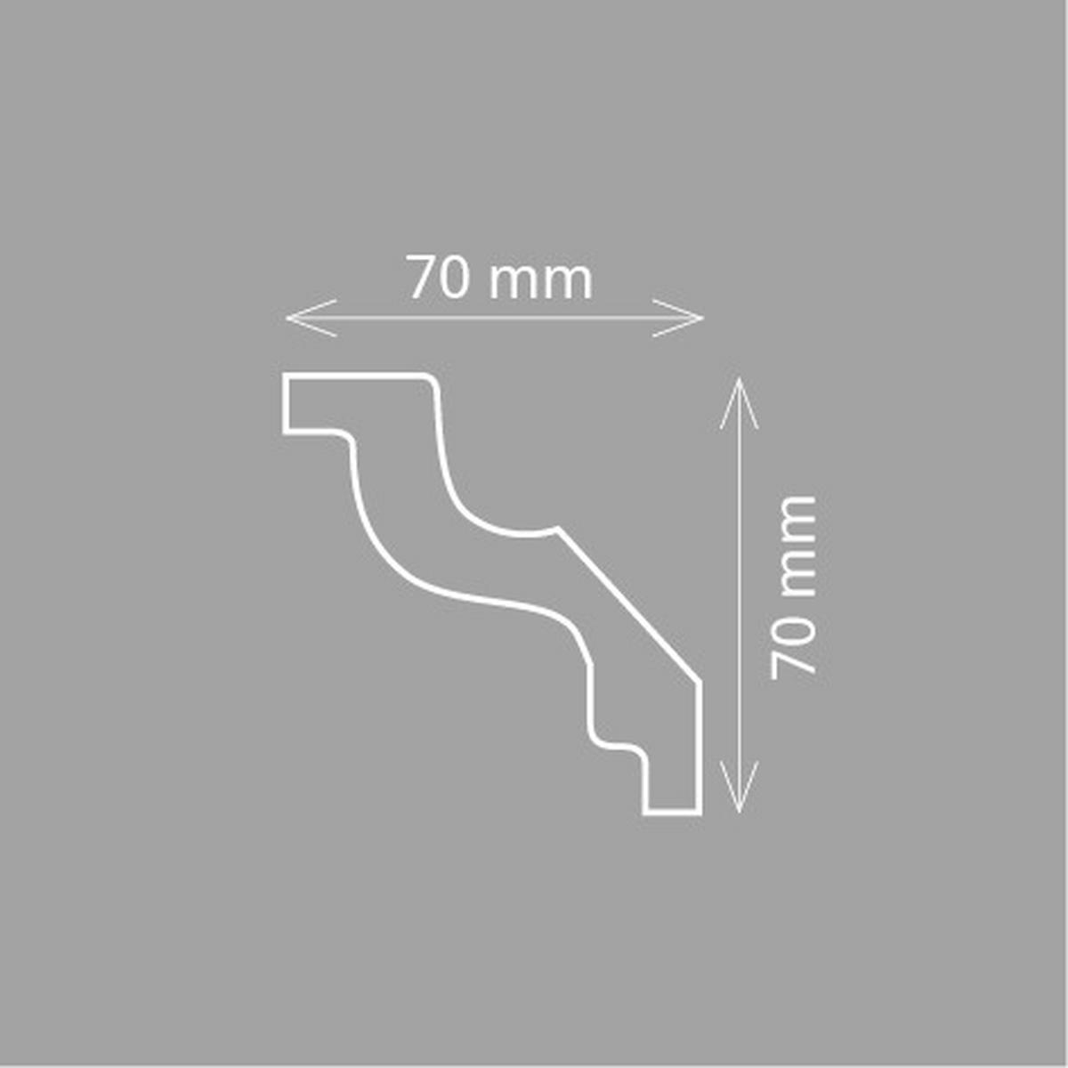ZIERLEISTE 200/7,0/7,0 cm Weiß Kunststoff  - Weiß, Design, Kunststoff (200/7,0/7,0cm)