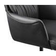 ARMLEHNSTUHL  Wippfunktion, Sitzfläche 360° drehbar, automatische Rückholfunktion  Echtleder  - Schwarz, Design, Leder/Metall (65/92/67,5cm) - Novel