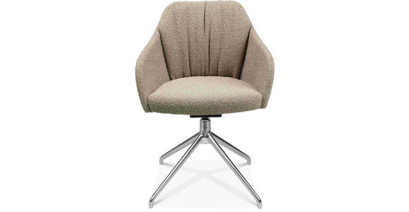 ARMLEHNSTUHL in Aluminium Flachgewebe - Alufarben/Naturfarben, Design, Textil/Metall (58/81,5-84,5/60cm) - Johann Jakob