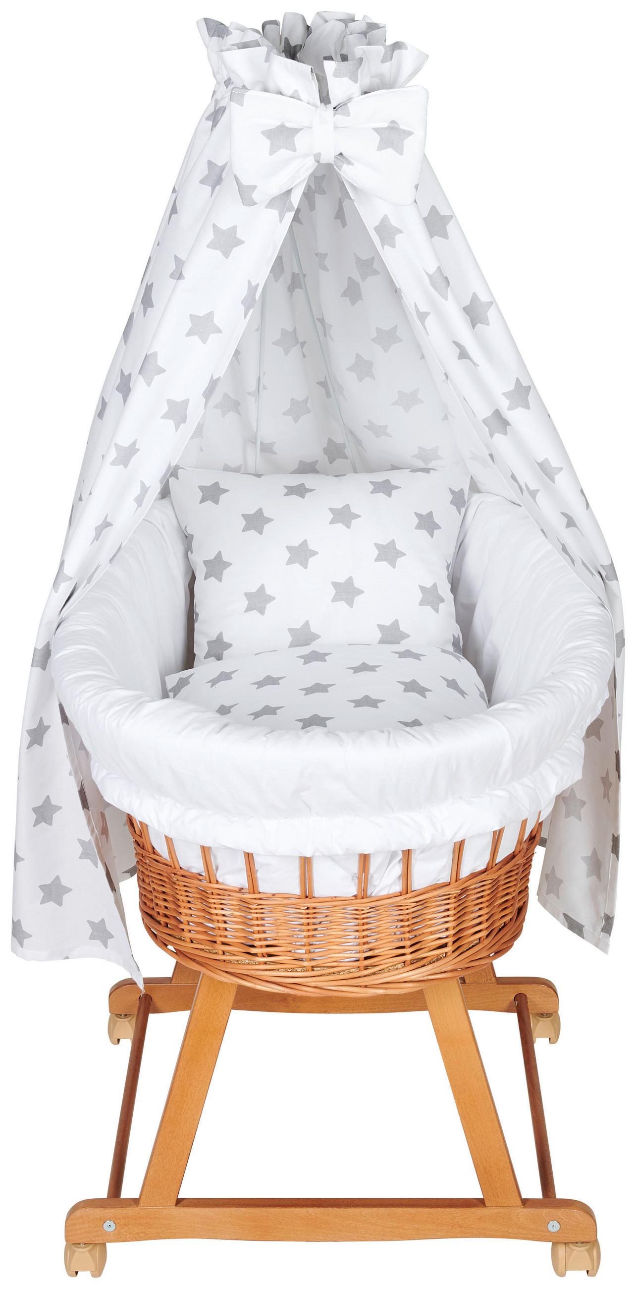 TELJES SZOBAKOCSI SZETT  - bükkszínű/fehér, Basics, textil/fa (91/60/73cm) - My Baby Lou