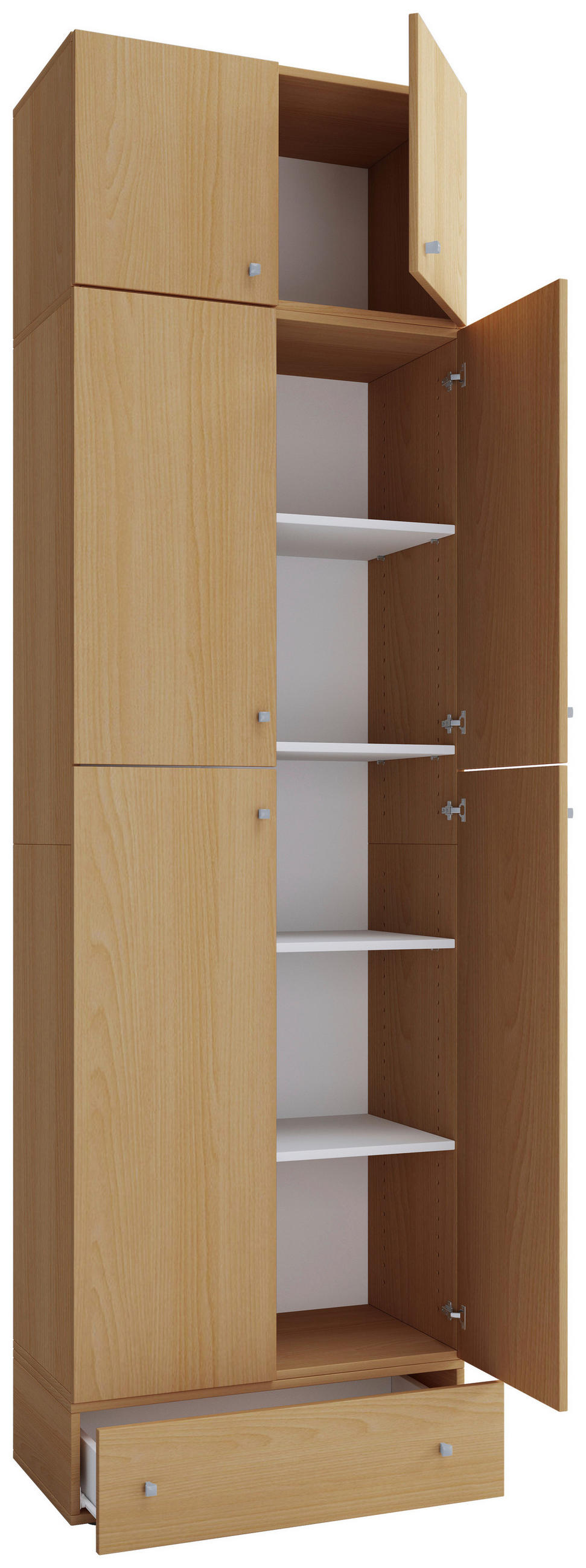 SKOSKÅP i 70/240/39 cm - bokfärgad/grå, Klassisk, trämaterial/plast (70/240/39cm) - MID.YOU