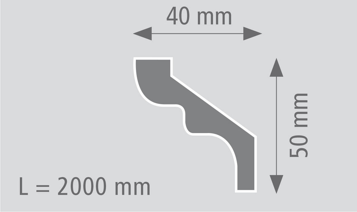 ZIERLEISTE 200/5,0/4,0 cm Weiß Kunststoff  - Weiß, MODERN, Kunststoff (200/5,0/4,0cm)