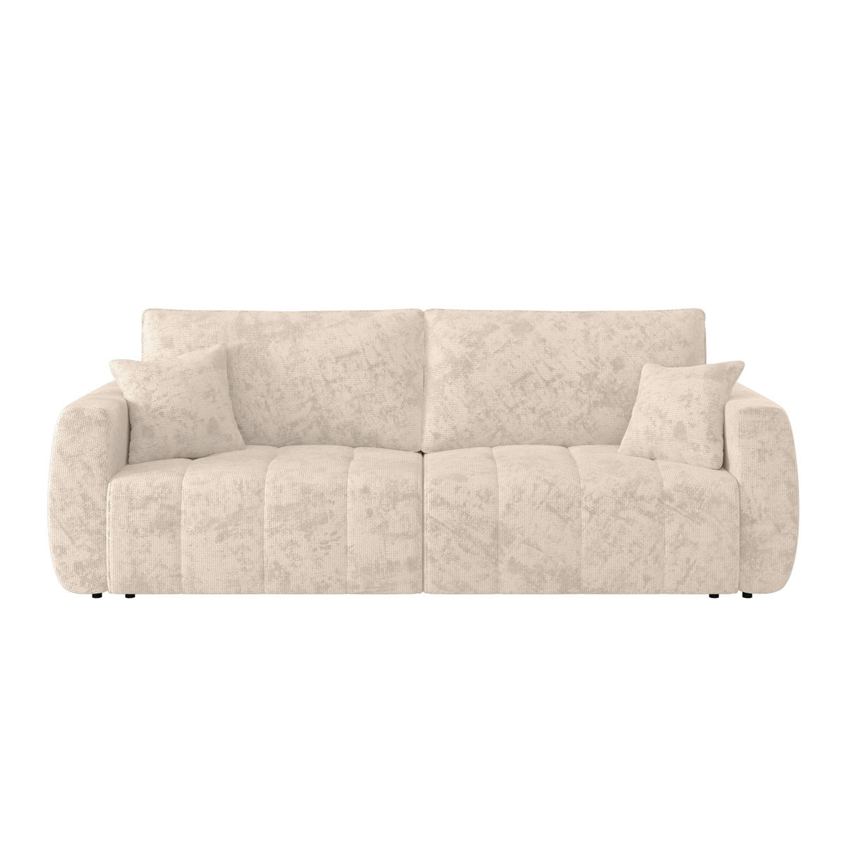 SCHLAFSOFA  mit Stoffauswahl, Liegefunktion, Schlafen auf Sitzhöhe, Bettfunktion erhältlich, Rücken echt, Armteil links, Armteil rechts, Bettkasten erhältlich Webstoff Weiß  - Schwarz/Weiß, MODERN, Holz/Textil (245/74-90/104cm) - MID.YOU