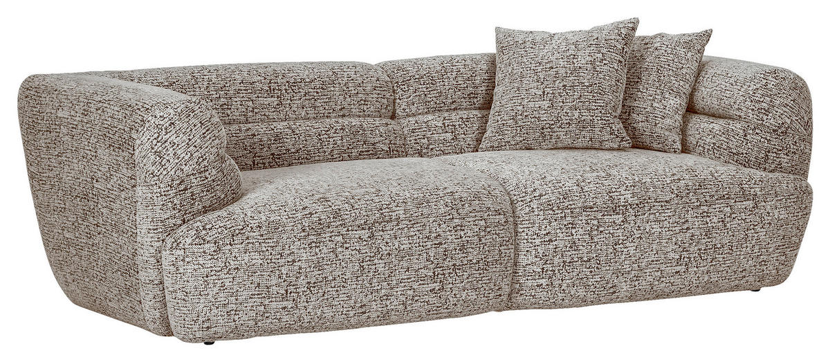 BIGSOFA Chenille Braun  - Schwarz/Braun, KONVENTIONELL, Kunststoff/Textil (240/75/105cm) - Carryhome