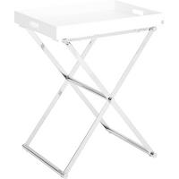 BEISTELLTISCH 66/47/68 cm Weiß, Chromfarben rechteckig  - Chromfarben/Weiß, Basics, Kunststoff/Metall (66/47/68cm) - Joop!