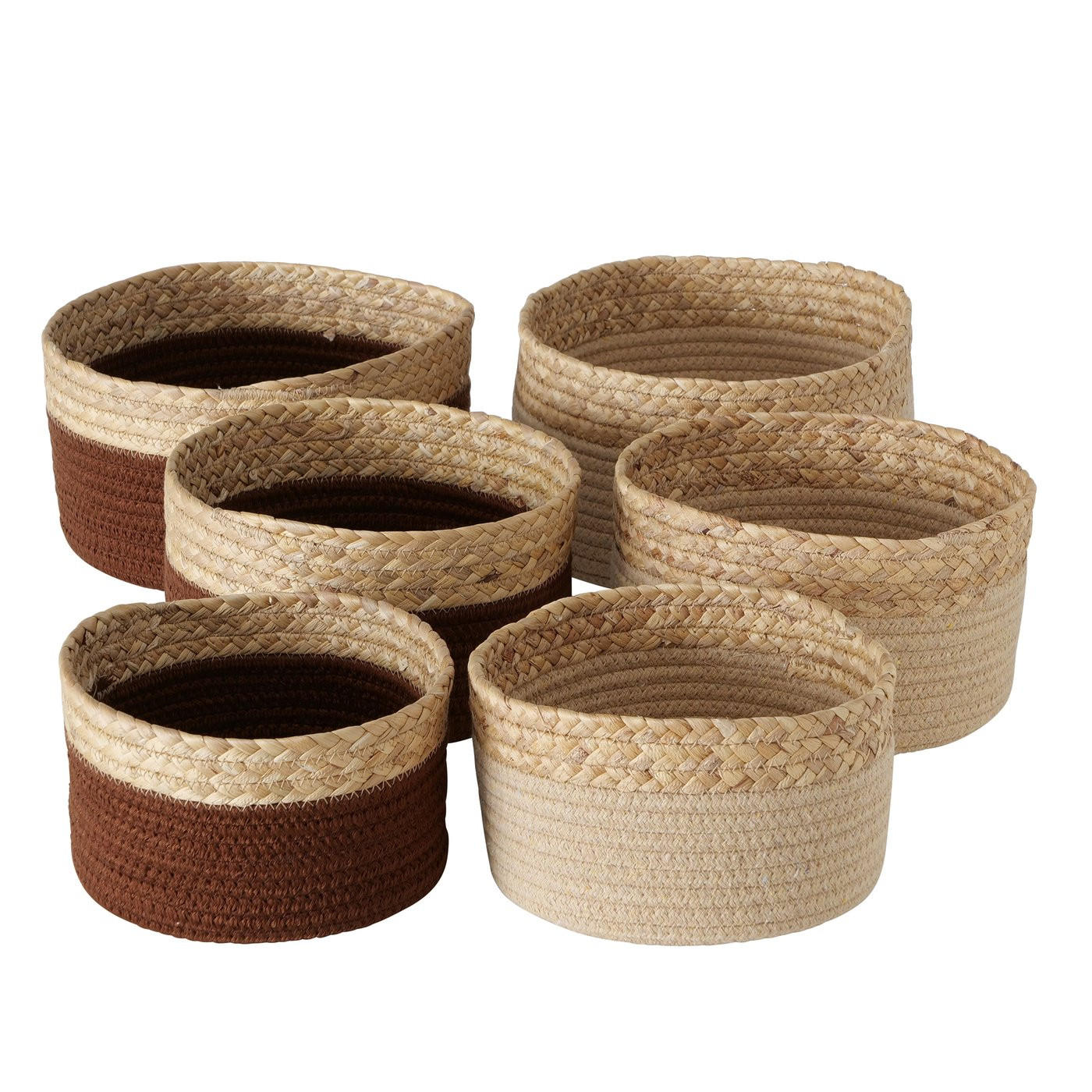 FÖRVARINGSKORG   - beige/brun, Klassisk, textil/naturmaterial (20/11cm)