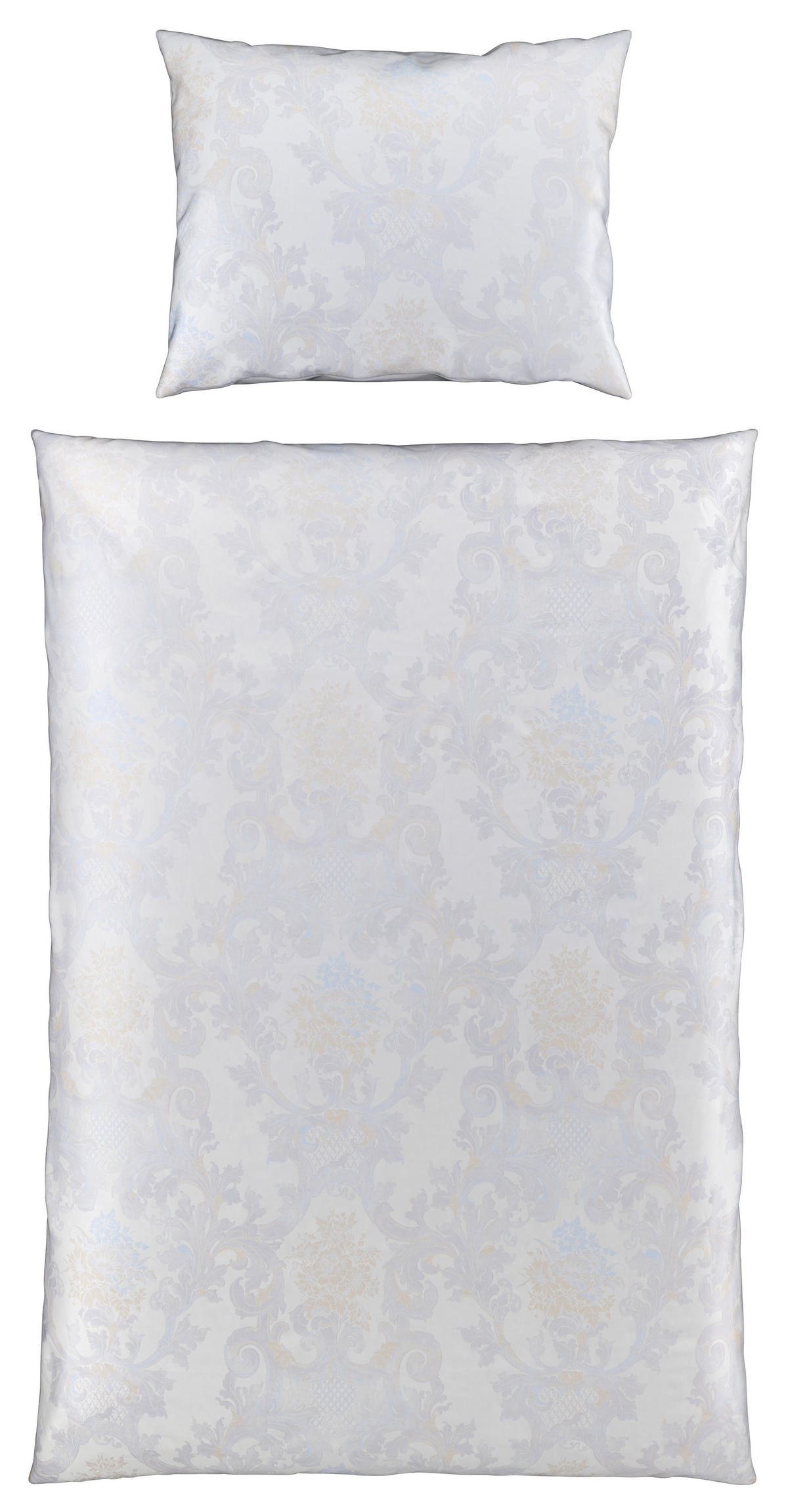 OBOUSTRANNÉ POVLEČENÍ, damašek, modrá, barvy stříbra, 140/200 cm - modrá/barvy stříbra, Lifestyle, textil (140/200cm) - Curt Bauer