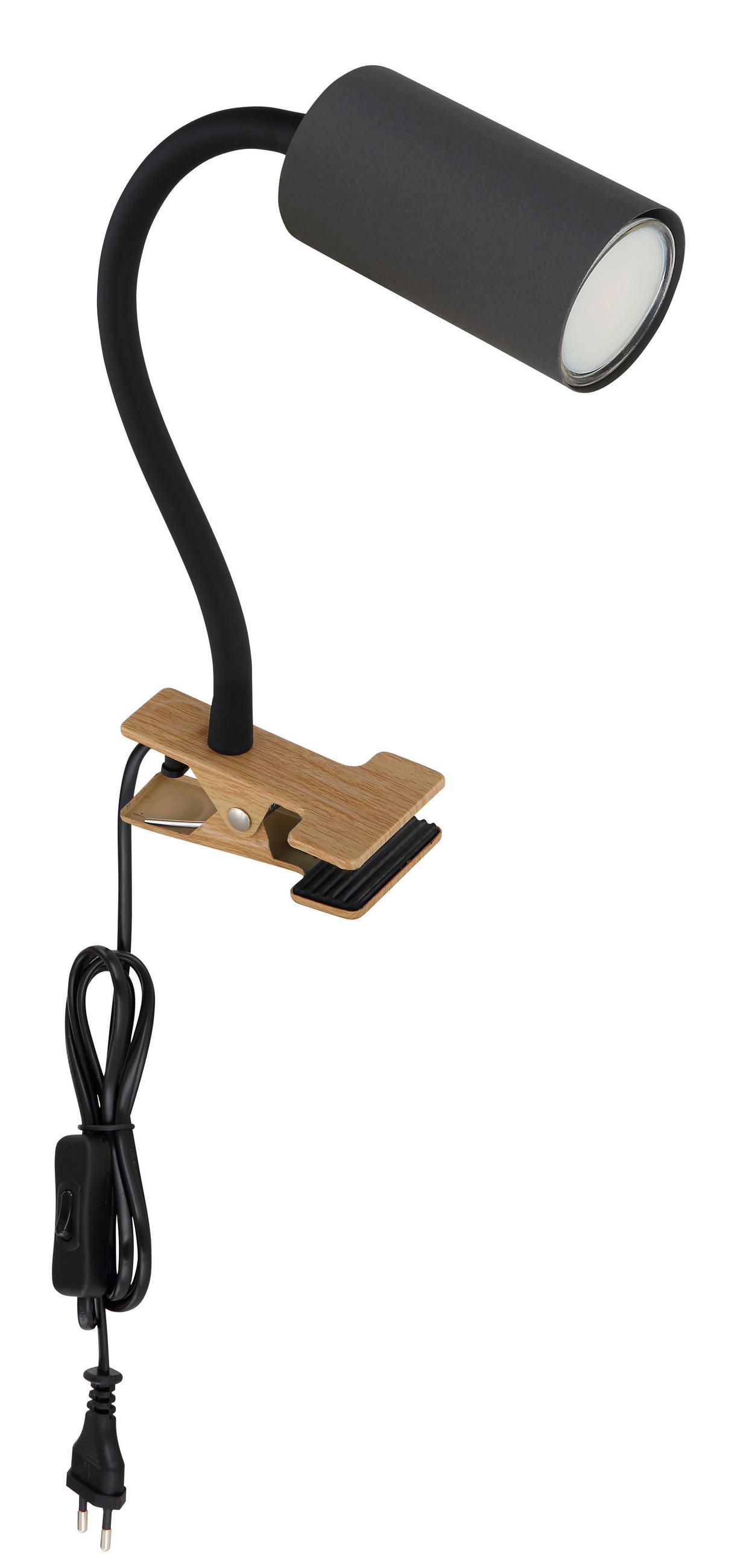 Lampă Cu Clemă - grafit/negru, Basics, plastic/metal (10/5.5/41.5cm) - Globo