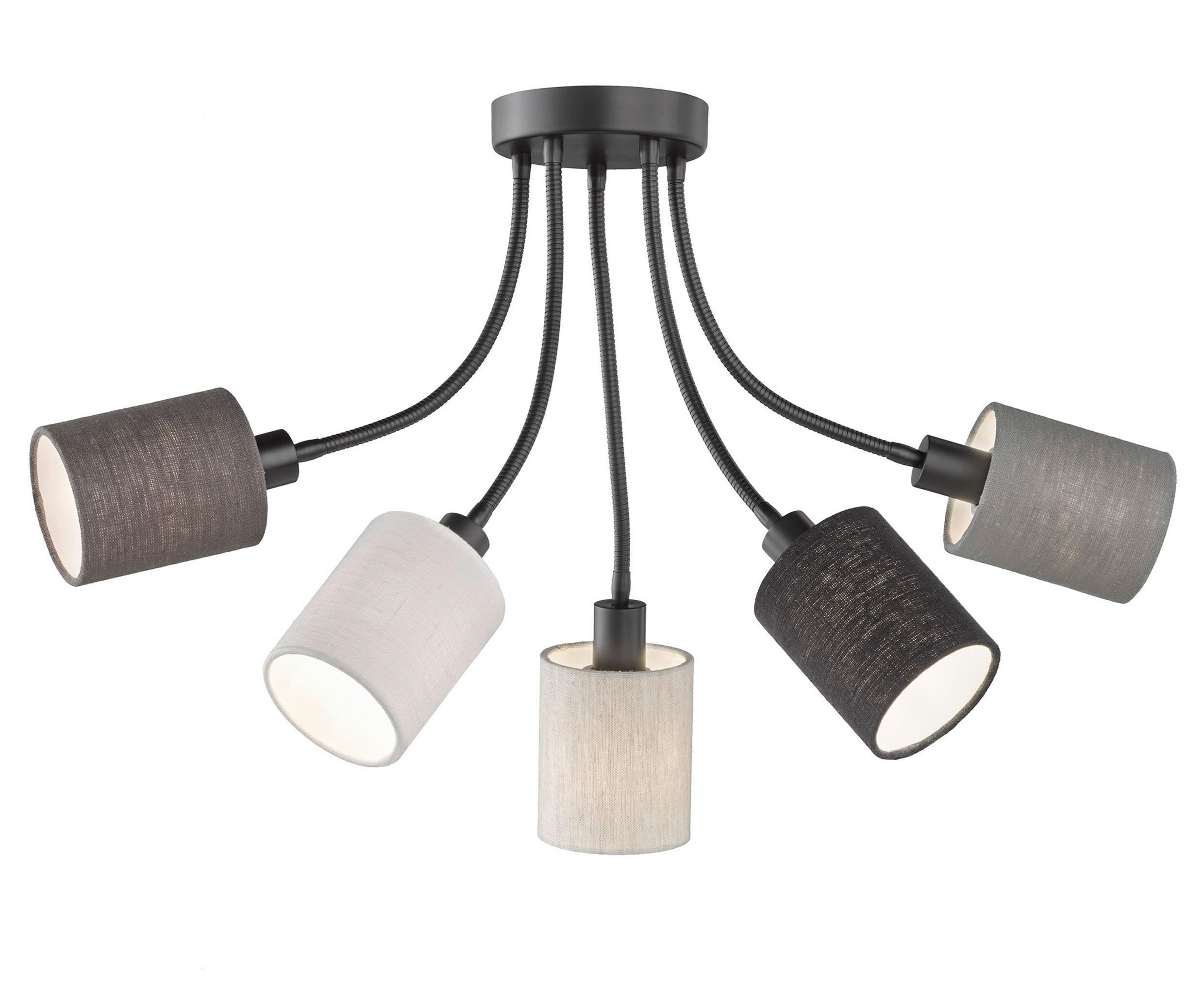 DECKENLEUCHTE  60,00/35 cm    - Sandfarben/Weiss, Design, Textil/Metall (60,00/35cm) - Fischer & Honsel