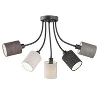 DECKENLEUCHTE  60,00/35 cm    - Sandfarben/Weiss, Design, Textil/Metall (60,00/35cm) - Fischer & Honsel