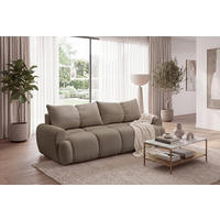 SCHLAFSOFA ALBA Struktur Braun  inkl. Bettkasten, Schlaffunktion  - Schwarz/Braun, Design, Holz/Textil (242/93/104cm) - MID.YOU