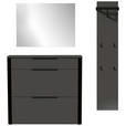 GARDEROBE 3-teilig  in 150/191/34 cm  - Anthrazit/Schwarz, Design, Glas/Holzwerkstoff (150/191/34cm) - Dieter Knoll