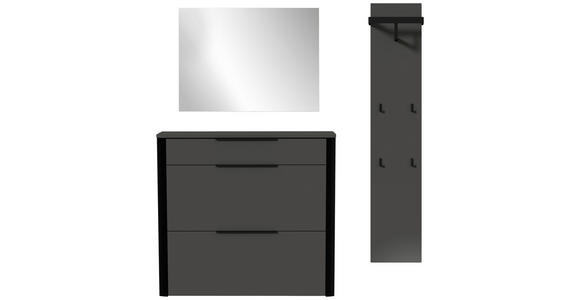 GARDEROBE 3-teilig  in 150/191/34 cm  - Anthrazit/Schwarz, Design, Glas/Holzwerkstoff (150/191/34cm) - Dieter Knoll